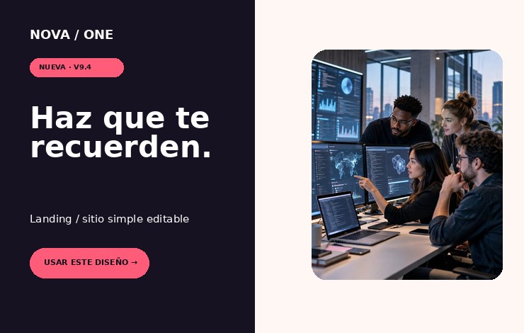 Captura real de la plantilla Landing Impacto