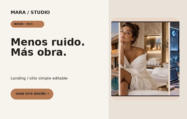 Captura real de la plantilla Portafolio Minimal